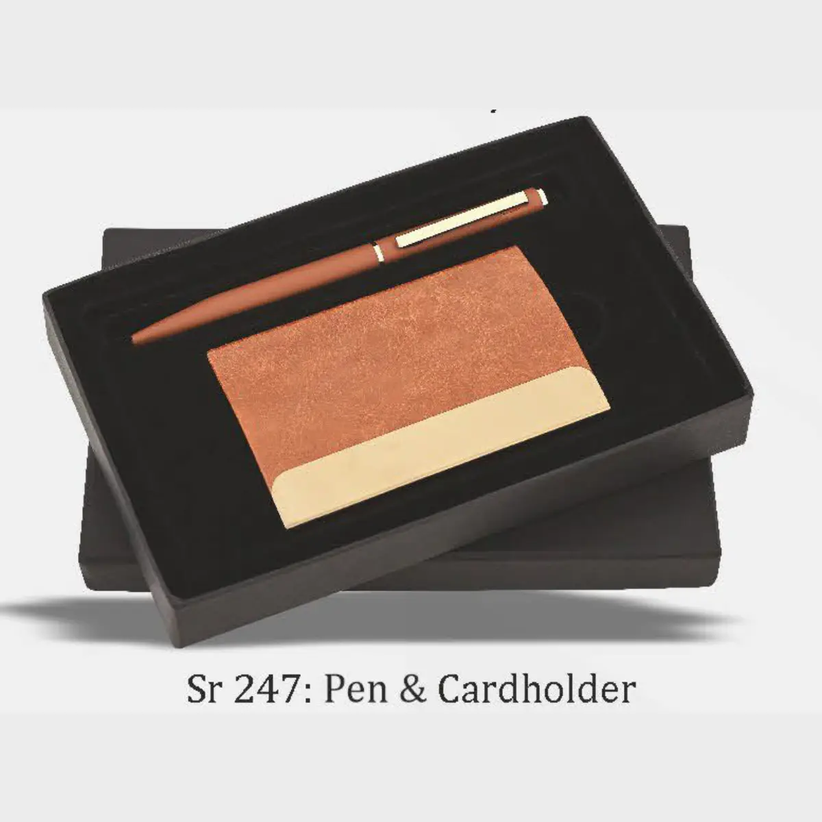 Customized Pen & Card Holder - Brown