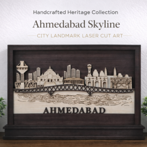 Ahmedabad Skyline MDF Wall Frame | City Landmark Laser Cut Art