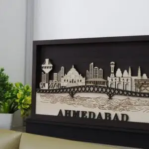 Ahmedabad Skyline MDF Wall Frame | City Landmark Laser Cut Art