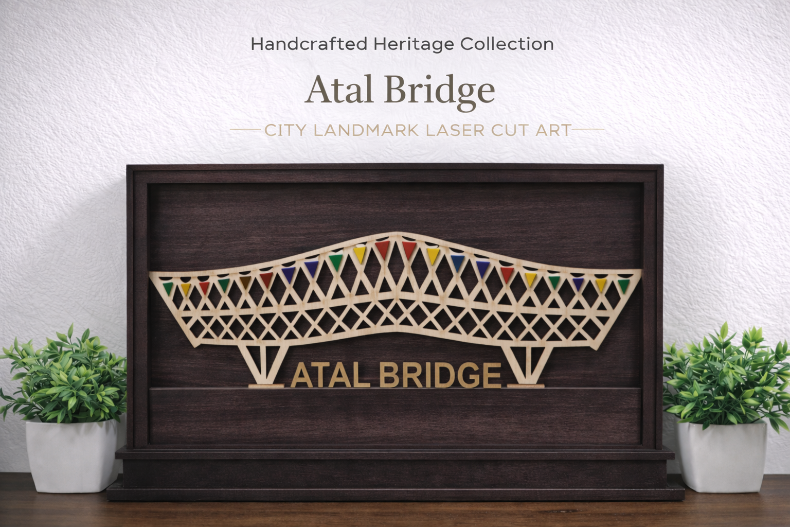 Atal Bridge MDF Decorative Model | Ahmedabad Landmark Art