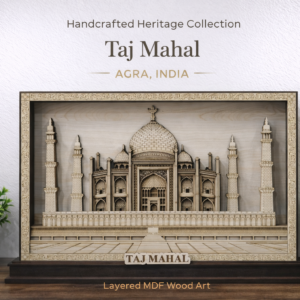 Taj Mahal Laser Cut MDF Wall Art Frame | Premium Indian Monument Decor
