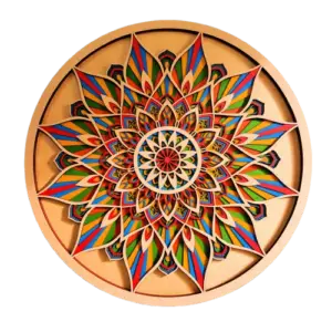Colorful Mandala Wall Decor | Handmade Laser Cut MDF Art Panel