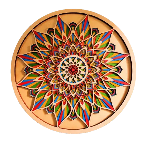 Colorful Mandala Wall Decor | Handmade Laser Cut MDF Art Panel