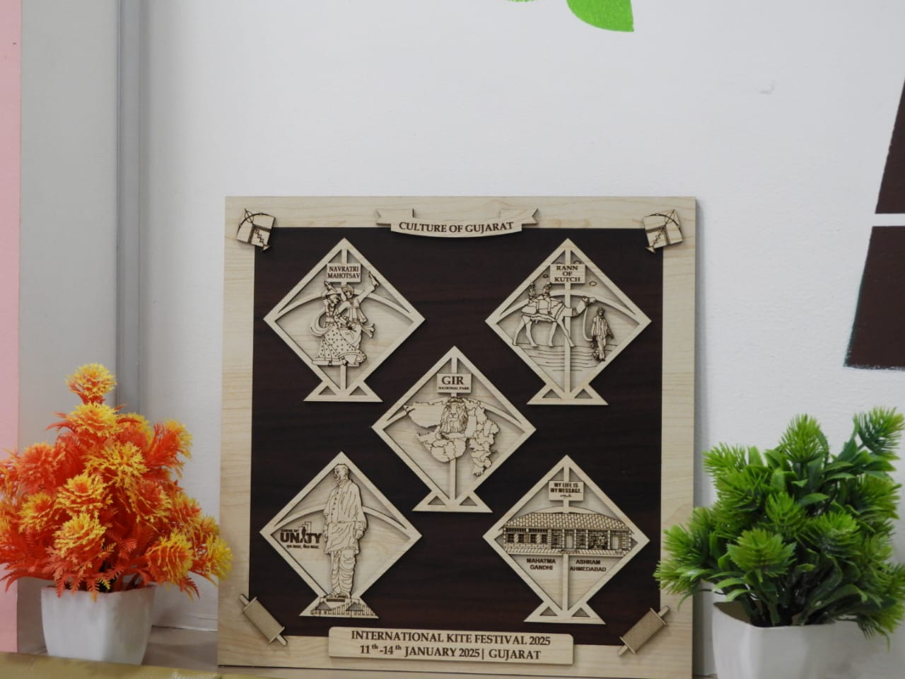 Gujarat Cultural Festival MDF Wall Art | Heritage Celebration Frame