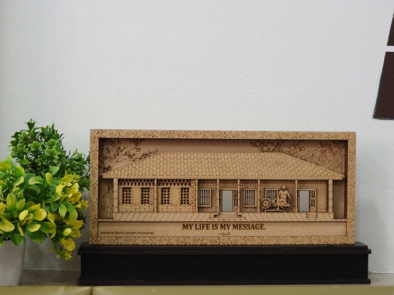 Mahatma Gandhi Ashram MDF Wall Art | Heritage & Inspirational D?cor