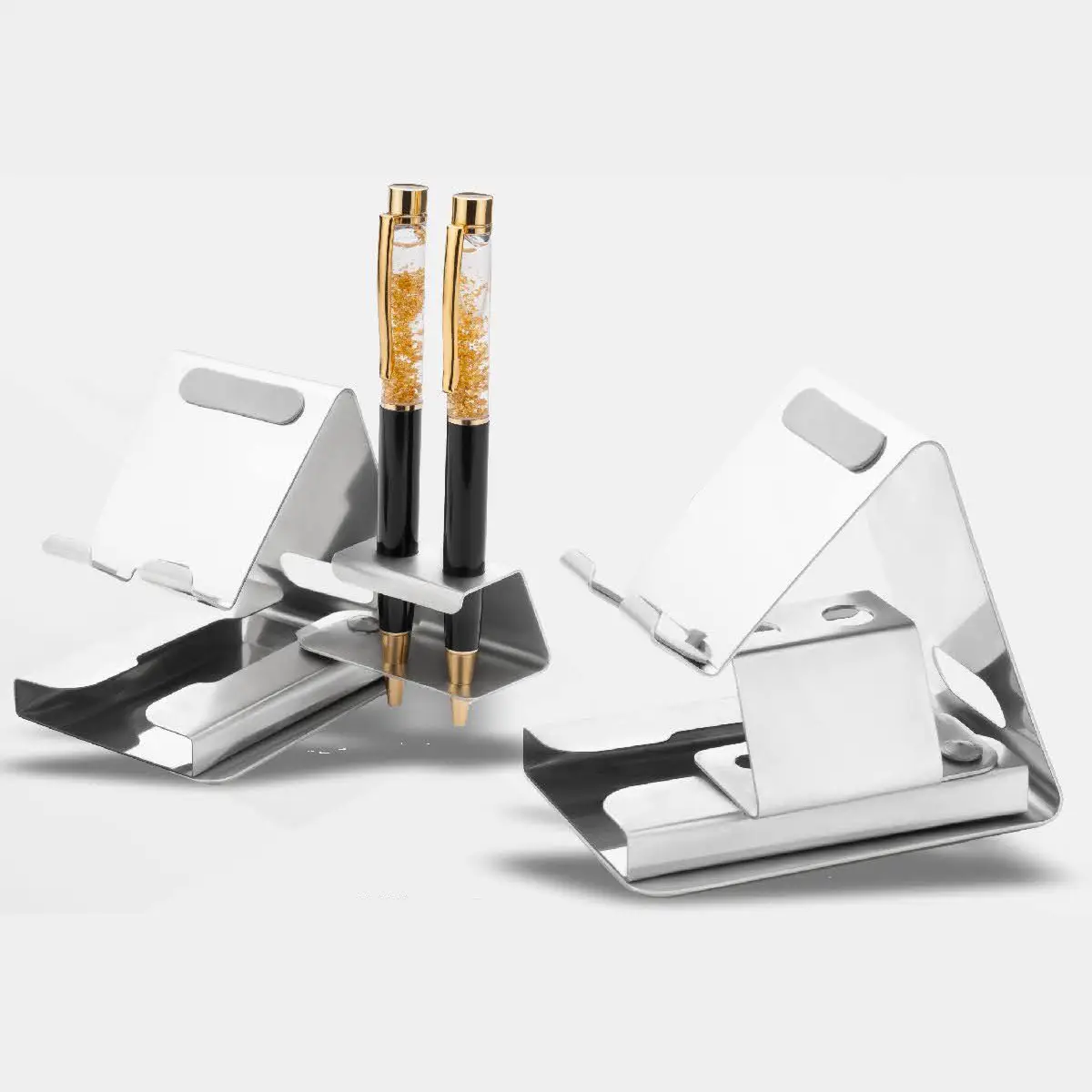 Mobile Stand With Pen & Card holder - White