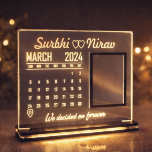 Personalized LED Acrylic Calendar with Photo | Wedding & Anniversary Gift