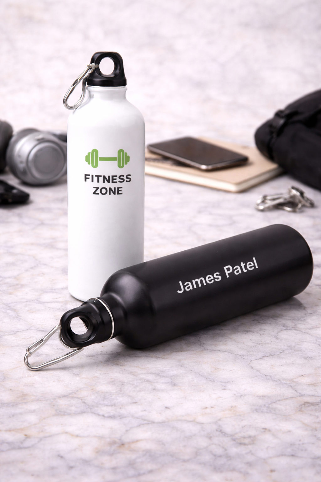 Customized Aluminum Water Bottle with Carabiner