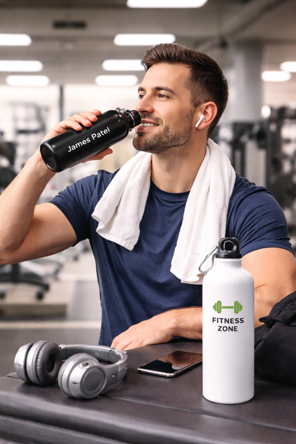 Customized Aluminum Water Bottle with Carabiner - Image 4