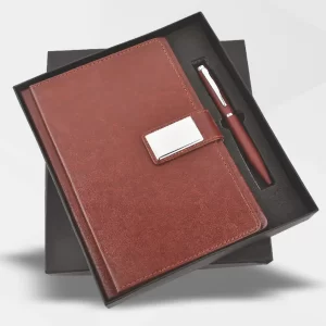 Brown Mars A5 Diary & Metal Pen Set