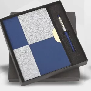 Blue Blocks A5 Diary & Metal Pen Set