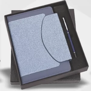 Blue FrostEdge A5 Diary & Metal Pen Set