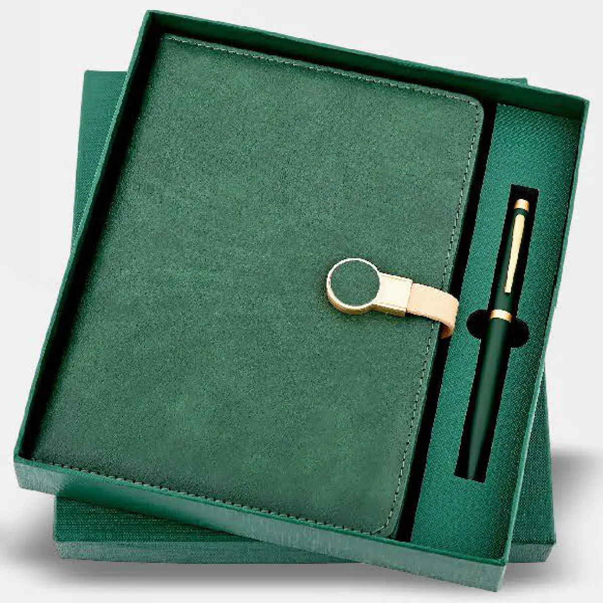 Green Royale A5 Diary & Metal Pen Set