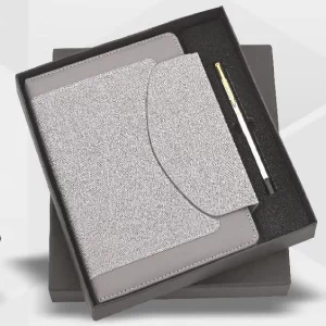 Grey FrostEdge A5 Diary & Metal Pen Set