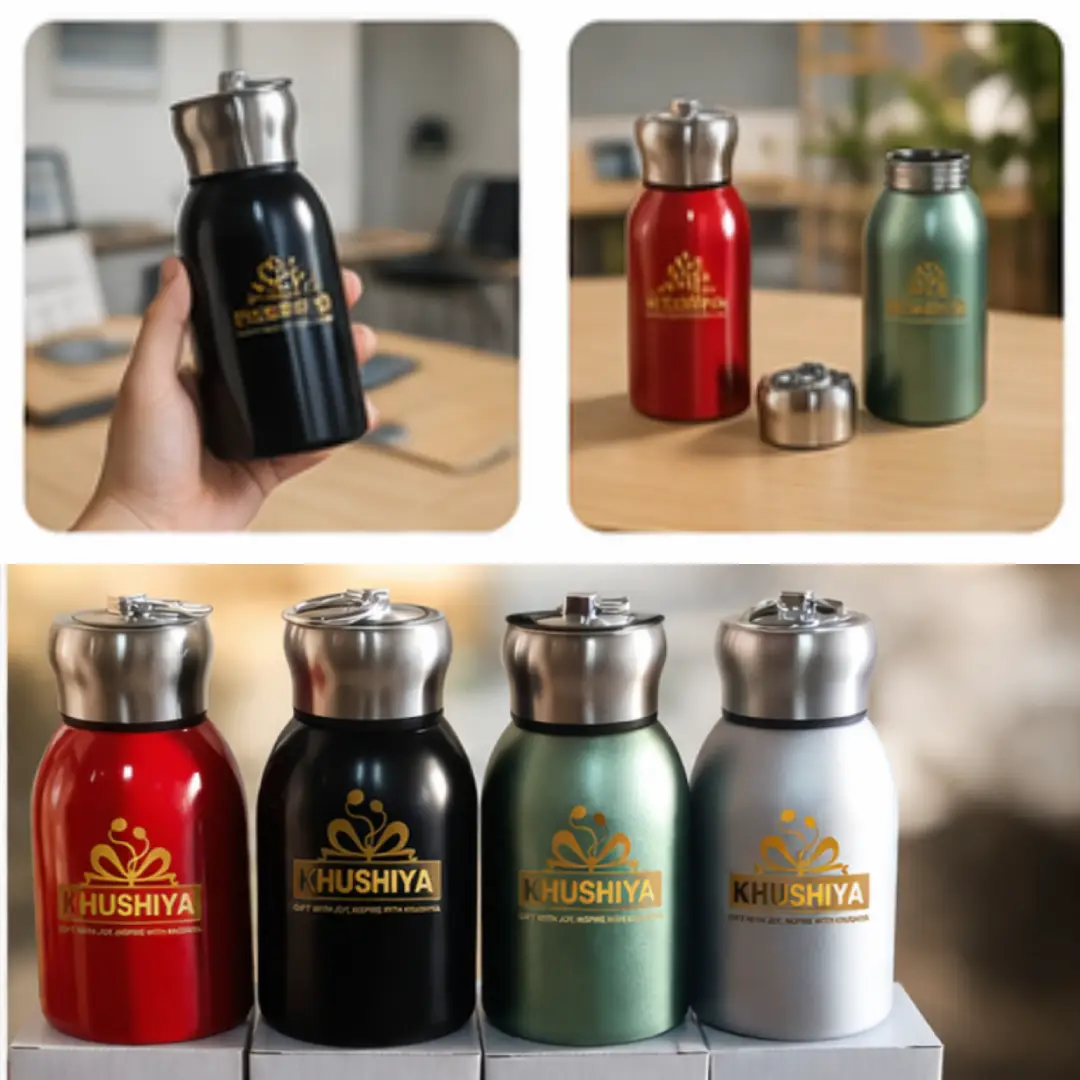Mini Stainless Steel Water Bottle 300ml with Logo | Corporate Gifts Ahmedabad - Image 2