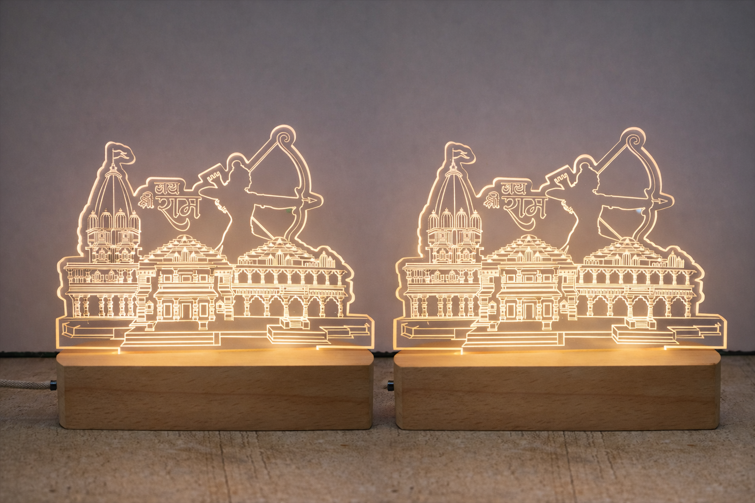 Ram Mandir LED Lamp – Premium Religious Gift - Image 2
