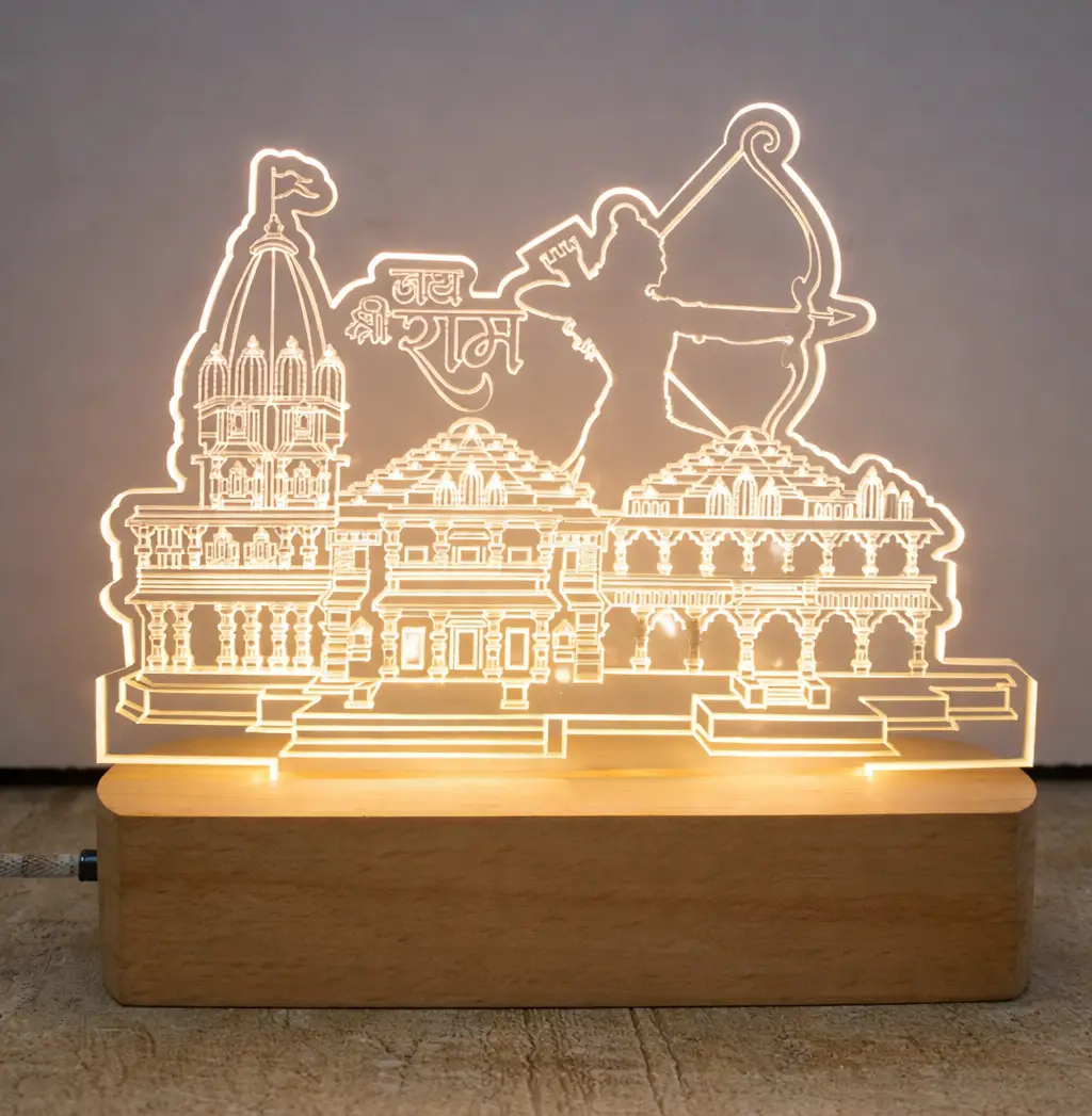 LED Ram Mandir acrylic lamp